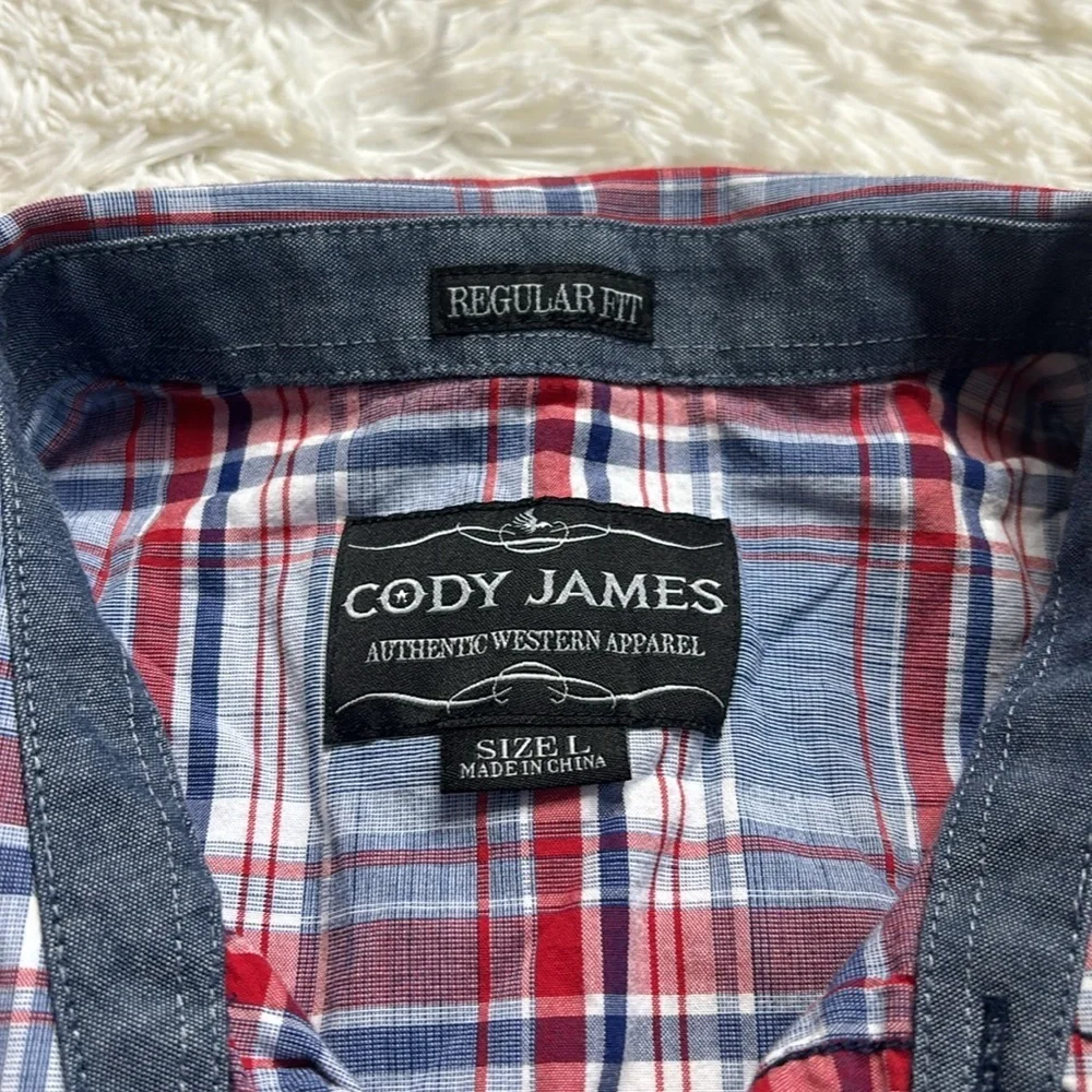 Cody James Plaid Short Sleeve Snap Button Shirt